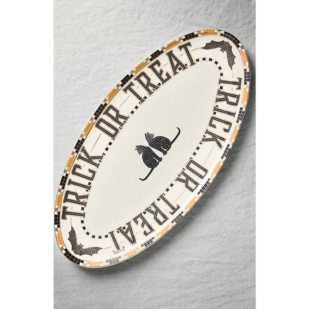 Anthropologie The Bistro Tile Stoneware Serving Platter New